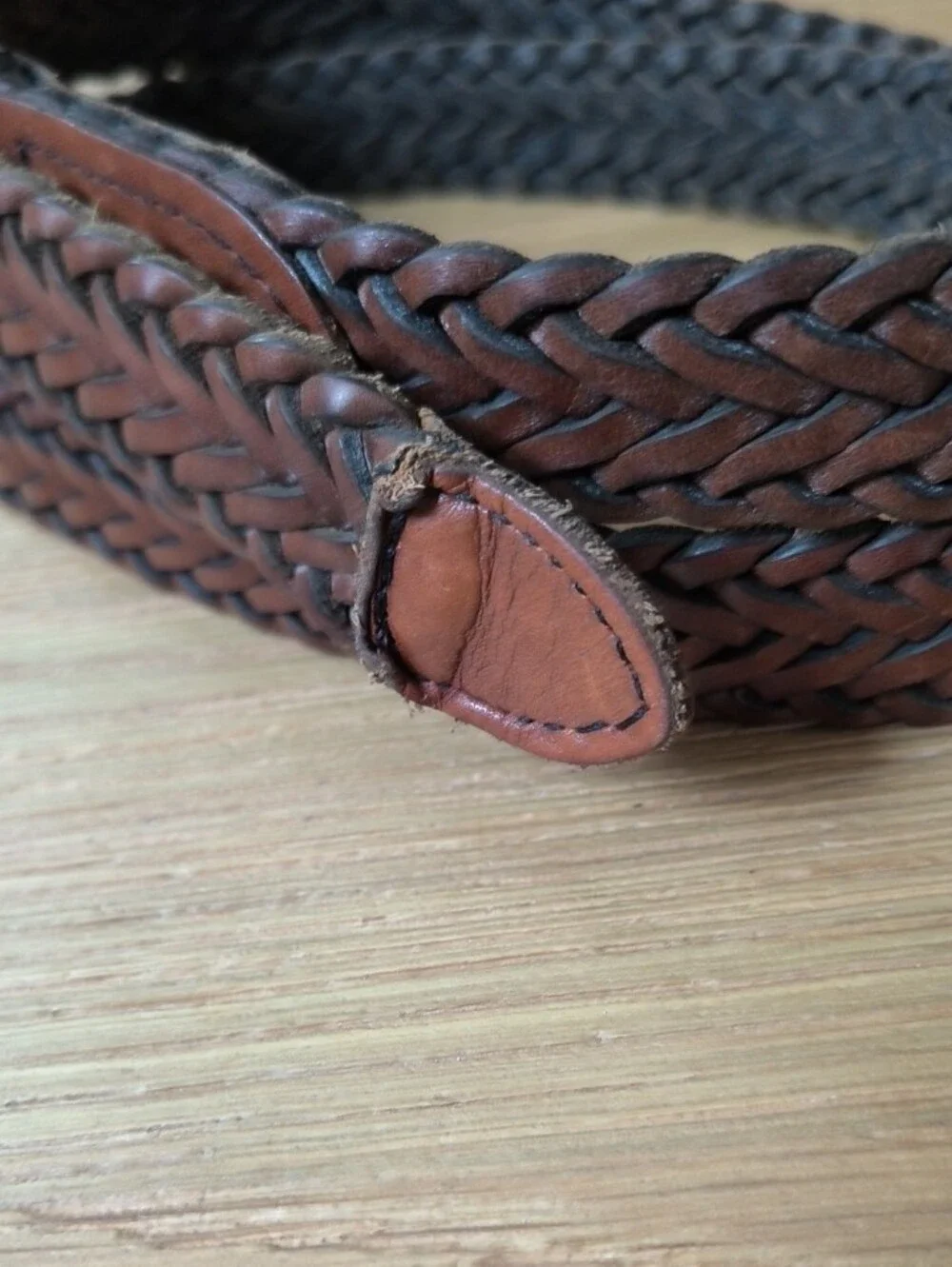 Dockers Woven Leather Belt in Brown and Dark Brown